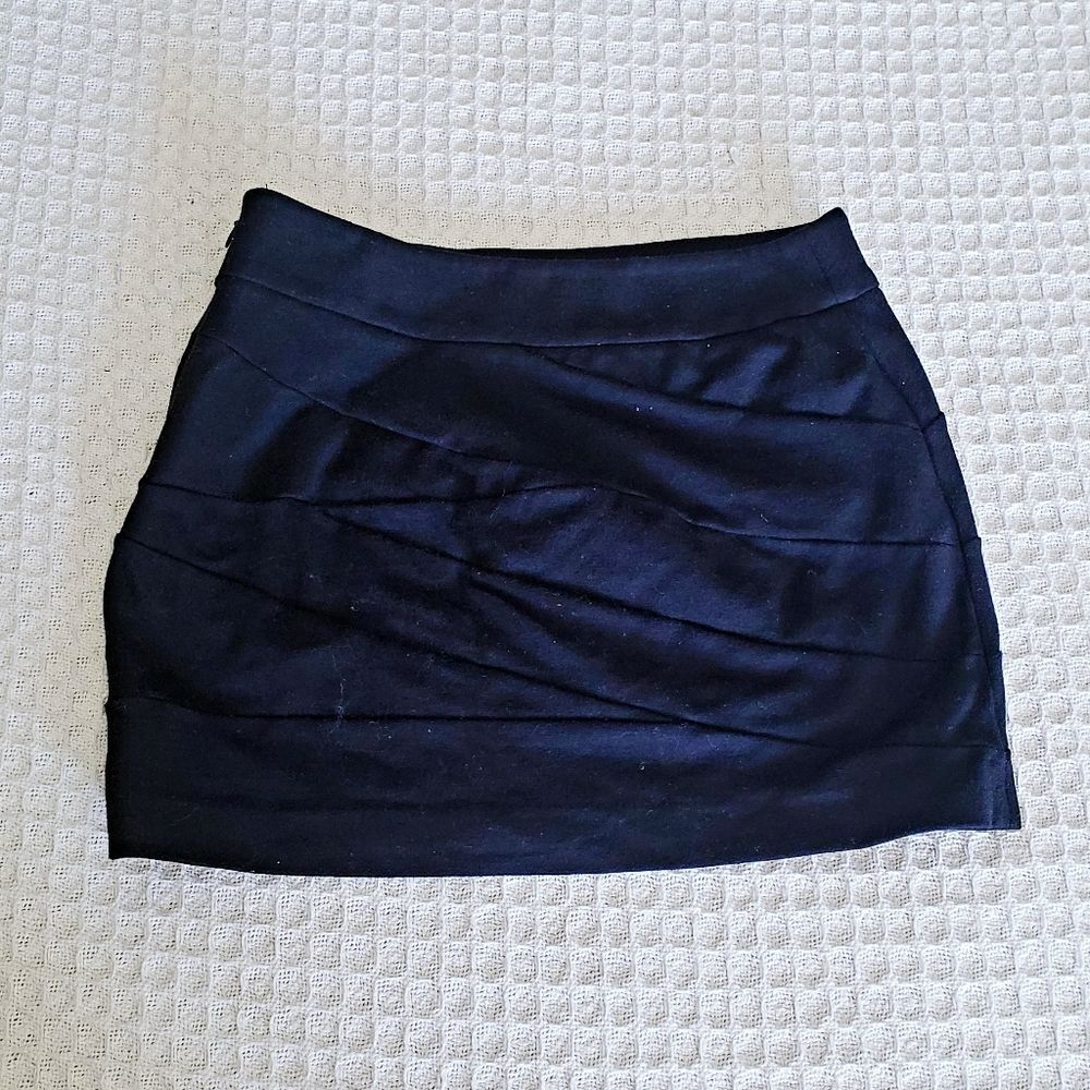 Express Black Paneled Mini Skirt